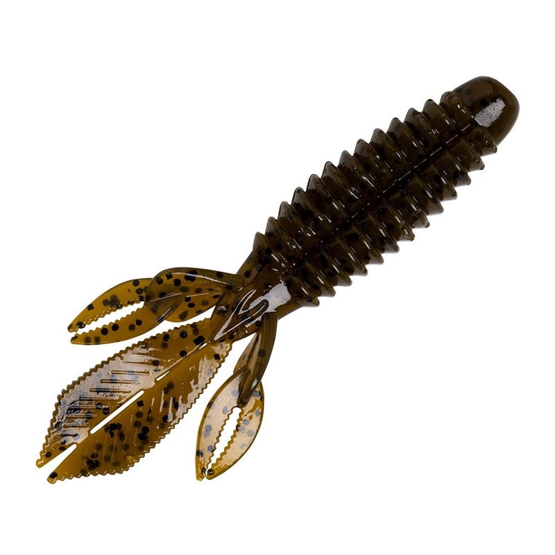 Yum Lures Wooly Bug Creature Bait Soft Plastic Bass Fishing Lure, Green Pumpkin, 3.25'' - Image 1